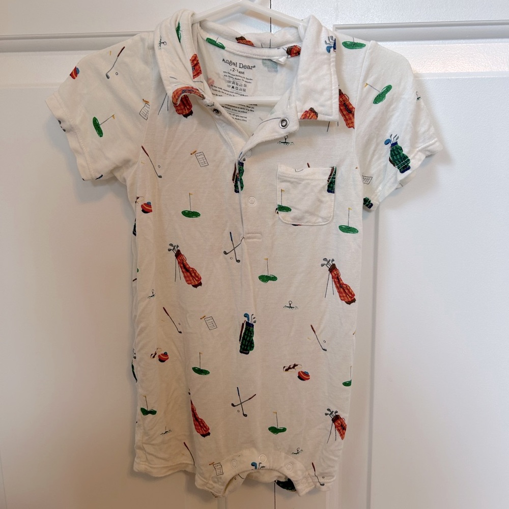angel dear golf patterned shortie sized 12-18 months